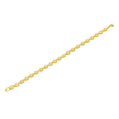 24K Gold Link Bracelet For Women (SJ_3109) - Shining Jewel