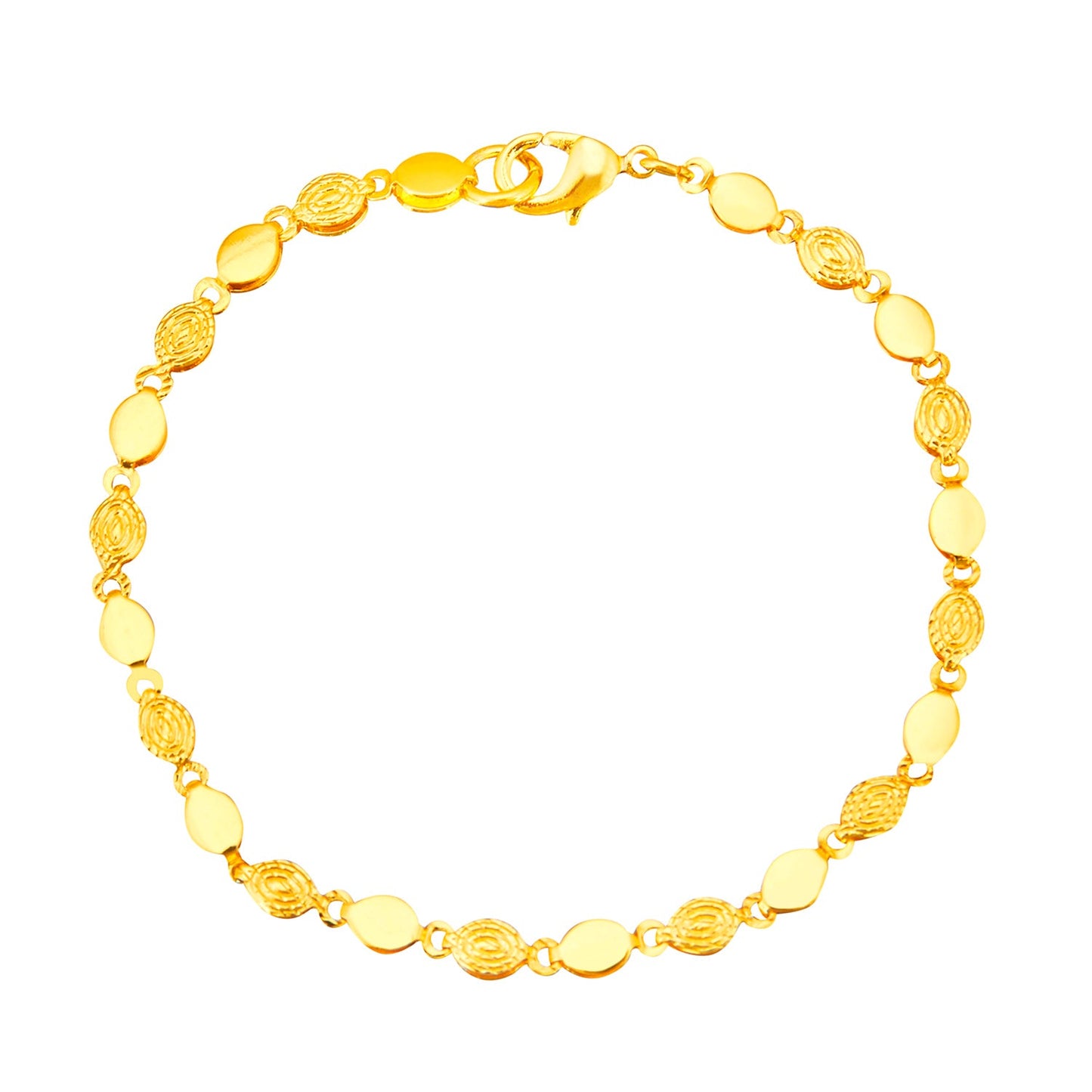 24K Gold Link Bracelet For Women (SJ_3110) - Shining Jewel