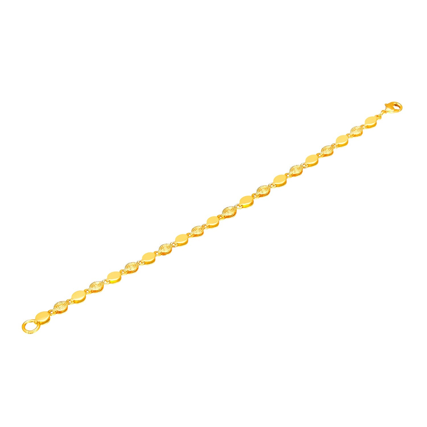 24K Gold Link Bracelet For Women (SJ_3110) - Shining Jewel