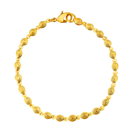 24K Gold Link Bracelet For Women (SJ_3111) - Shining Jewel