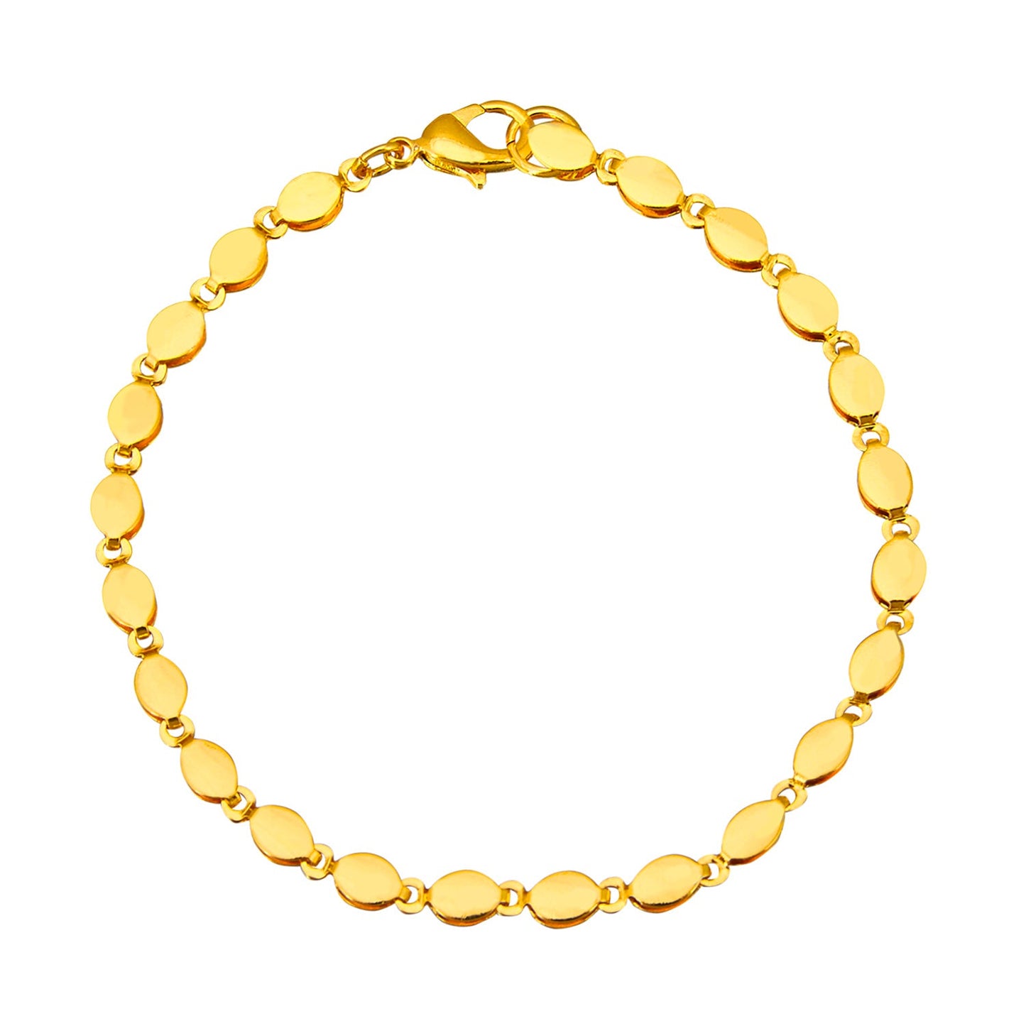 24K Gold Link Bracelet For Women (SJ_3112) - Shining Jewel