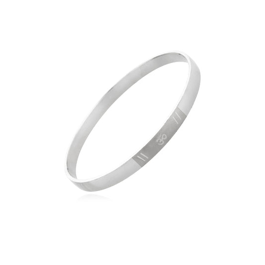 925 Sterling Silver Designer Om Kada Bracelet For Men (SJ_3120) - Shining Jewel