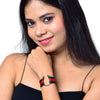 Shining Jewel Western & Stylish Buckle Cloth Strap Bracelet For Girls And Women (SJ_3147)