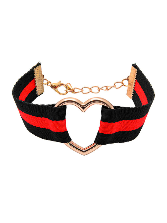 Shining Jewel Western & Stylish Heart Buckle Cloth Strap  Bracelet For Girls And Women (SJ_3148)