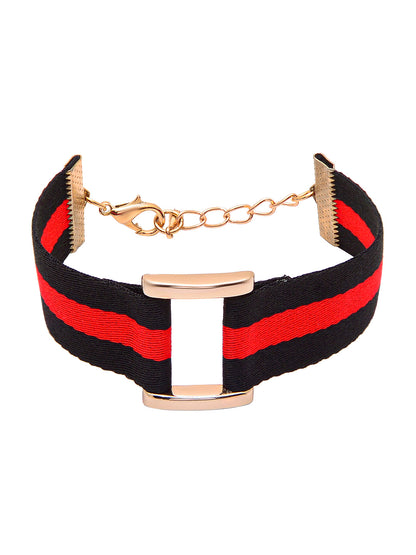 Shining Jewel Western & Stylish Buckle Cloth Strap  Bracelet For Girls And Women (SJ_3149)