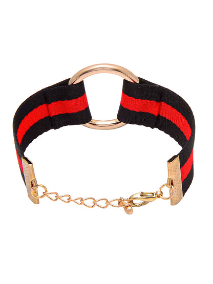 Shining Jewel Western & Stylish Buckle Cloth Strap  Bracelet For Girls And Women (SJ_3150)