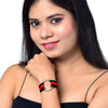 Shining Jewel Western & Stylish Buckle Cloth Strap  Bracelet For Girls And Women (SJ_3150)