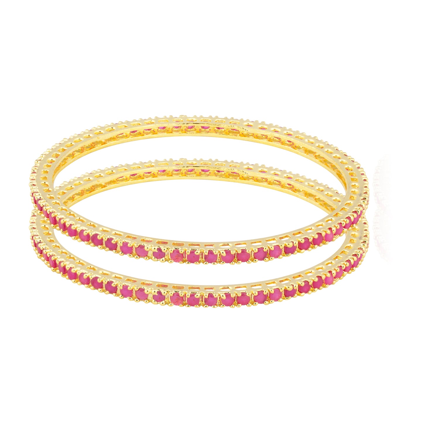 24K Gold Plated Solitaire Bangles For Women (SJ_3156) - Shining Jewel