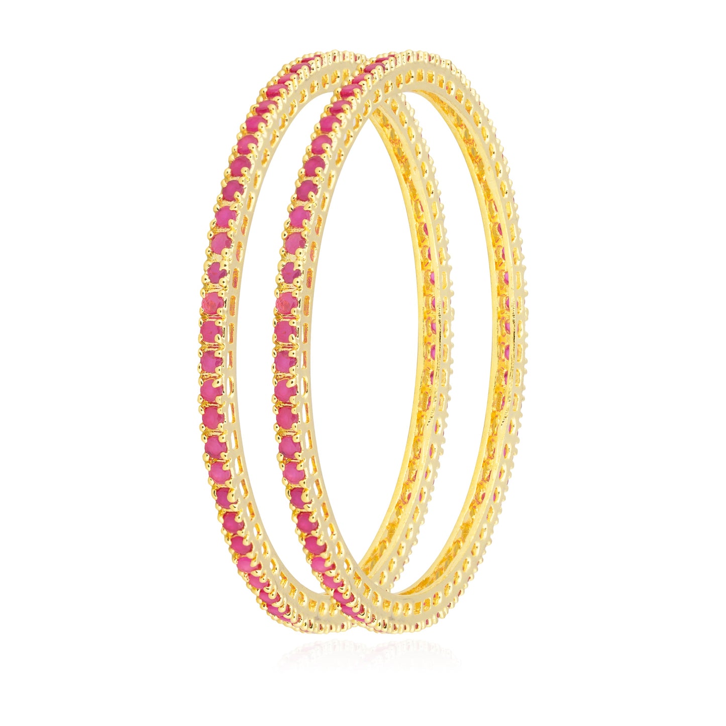 24K Gold Plated Solitaire Bangles For Women (SJ_3156)