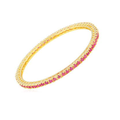 24K Gold Plated Solitaire Bangles For Women (SJ_3156)