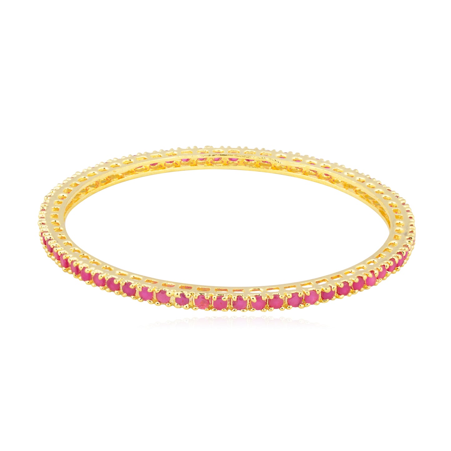 24K Gold Plated Solitaire Bangles For Women (SJ_3156)