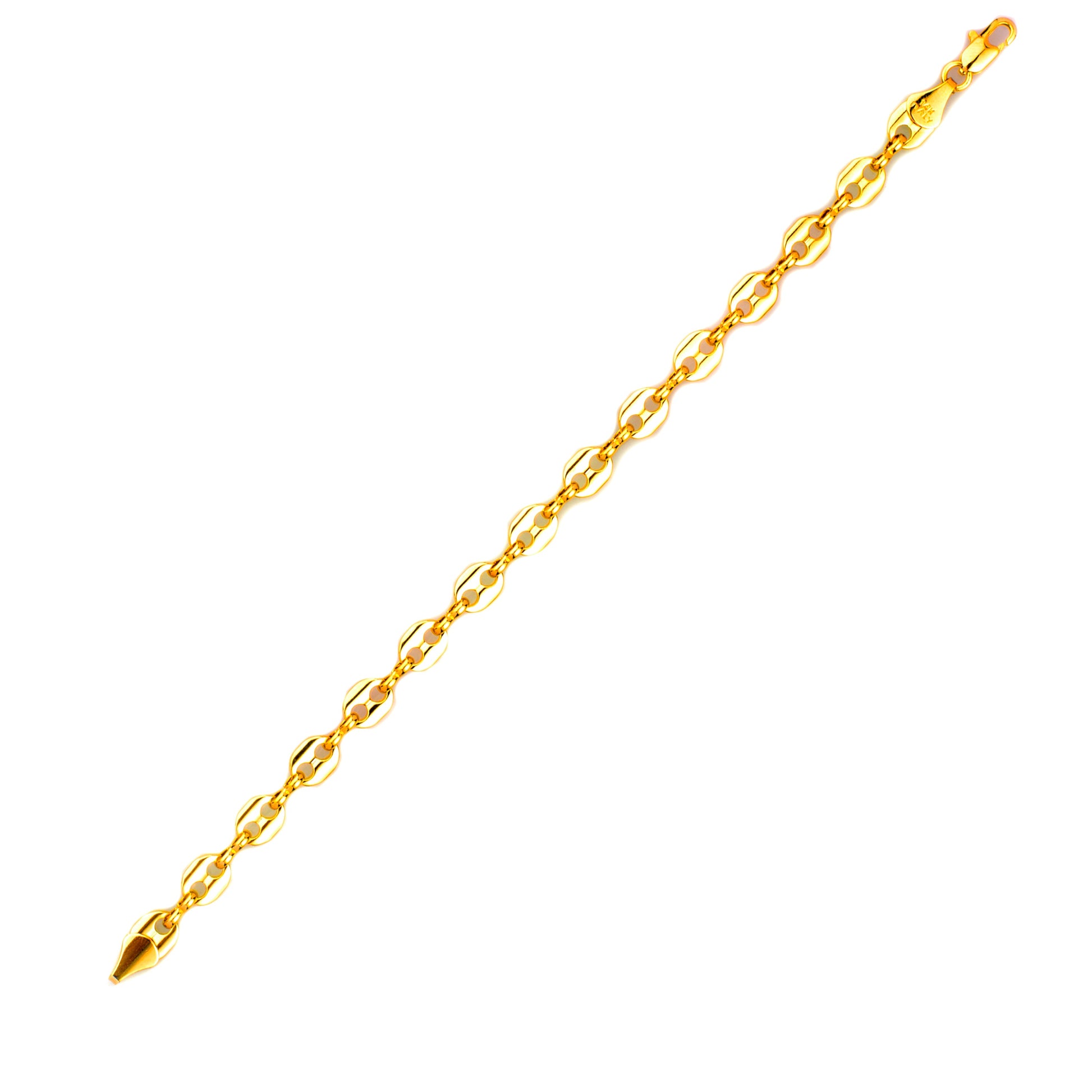 14K 8 inches Gold Plated Imported Quality Designer Link Bracelet for Men & Women (SJ_3180) - Shining Jewel