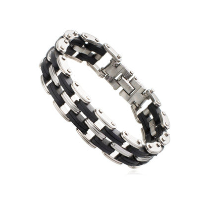 316 Stainless Steel Biker Designer Strap Bracelet for Men (SJ_3217)