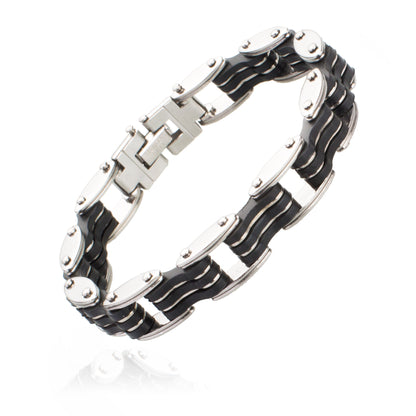 316 Stainless Steel Biker Designer Strap Bracelet for Men (SJ_3218)