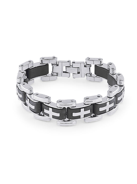 316 Stainless Steel Biker Designer Strap Bracelet for Men (SJ_3219)