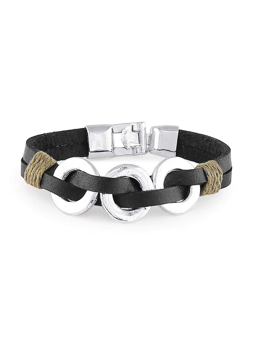 Multilayer Braided Leather Bracelet for Men / Boys with Stainless Steel Clasps (SJ_3223)