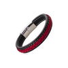 Multilayer Braided Leather Bracelet for Men / Boys with Stainless Steel Clasps (SJ_3230_R)