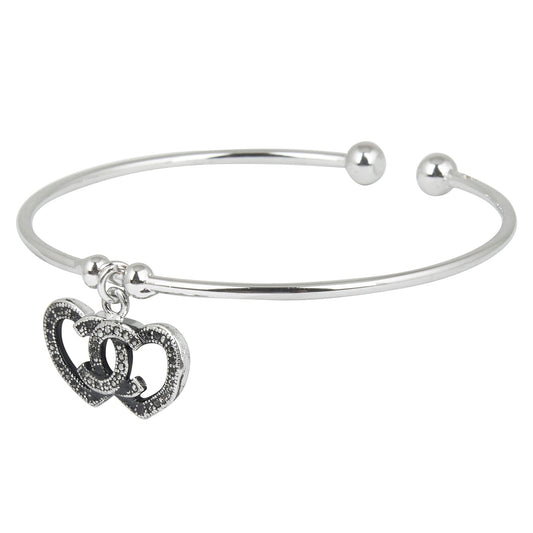 925 Silver Plated Alex & Ani Inspired Chrams Bracelet Kada for Girls & Women (SJ_3240)