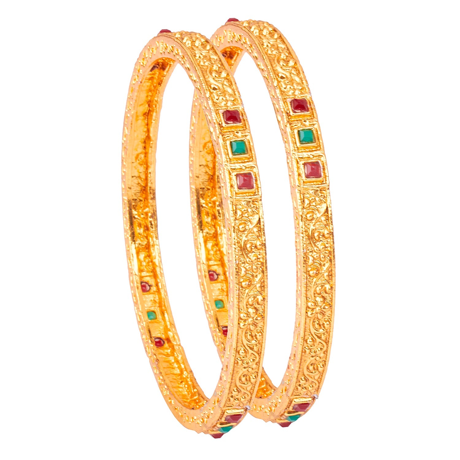 22K Traditional Gold Kada Bangle Set for Women (Set of 4 Bangles)  (SJ_3256) - Shining Jewel