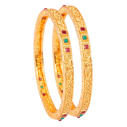 22K Traditional Gold Kada Bangle Set for Women (Set of 4 Bangles)  (SJ_3256) - Shining Jewel