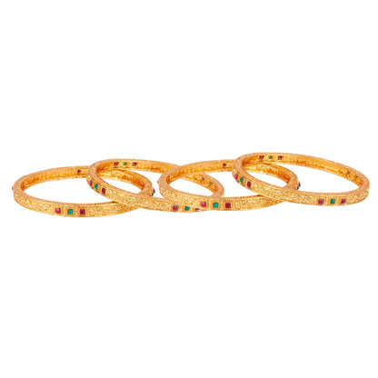 22K Traditional Gold Kada Bangle Set for Women (Set of 4 Bangles)  (SJ_3256)