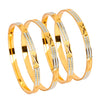 24K Fine Two Tone Gold & Silver Plated Traditional Designer Bangles for Women (Pack of 4) SJ_3260 - Shining Jewel