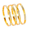 24K Fine Two Tone Gold & Silver Plated Traditional Designer Bangles for Women (Pack of 4) SJ_3261 - Shining Jewel