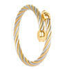 Two Tone Gold & Silver Plated Designer Imported Flexible Rope Style Kada Bangle for Men & Women (SJ_3263) - Shining Jewel