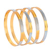 24K Fine Two Tone Gold & Silver Plated Traditional Designer Bangles for Women (Pack of 4) SJ_3267 - Shining Jewel