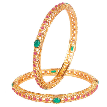 22K Traditional Gold Kada Bangle Set for Women (Set of 4 Bangles)  (SJ_3287)