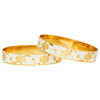 24K Fine Two Tone Gold & Silver Plated Traditional Designer Bangles for Women (Pack of 2) SJ_3296