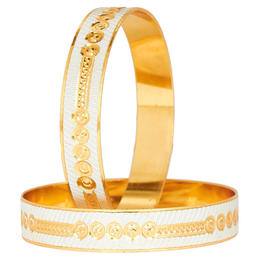 Two Tone Gold & Silver Plated Traditional Designer Bangles for Women (Pack of 2) SJ_3298 - Shining Jewel