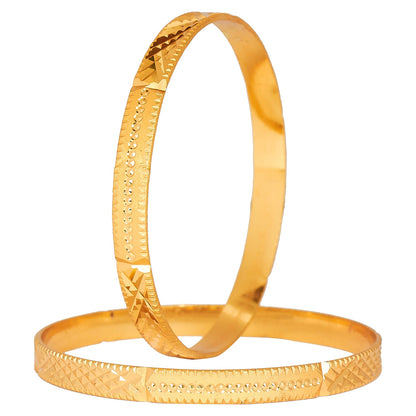 24K Fine Gold Plated Traditional Designer Bangles for Women (Pack of 4) SJ_3305