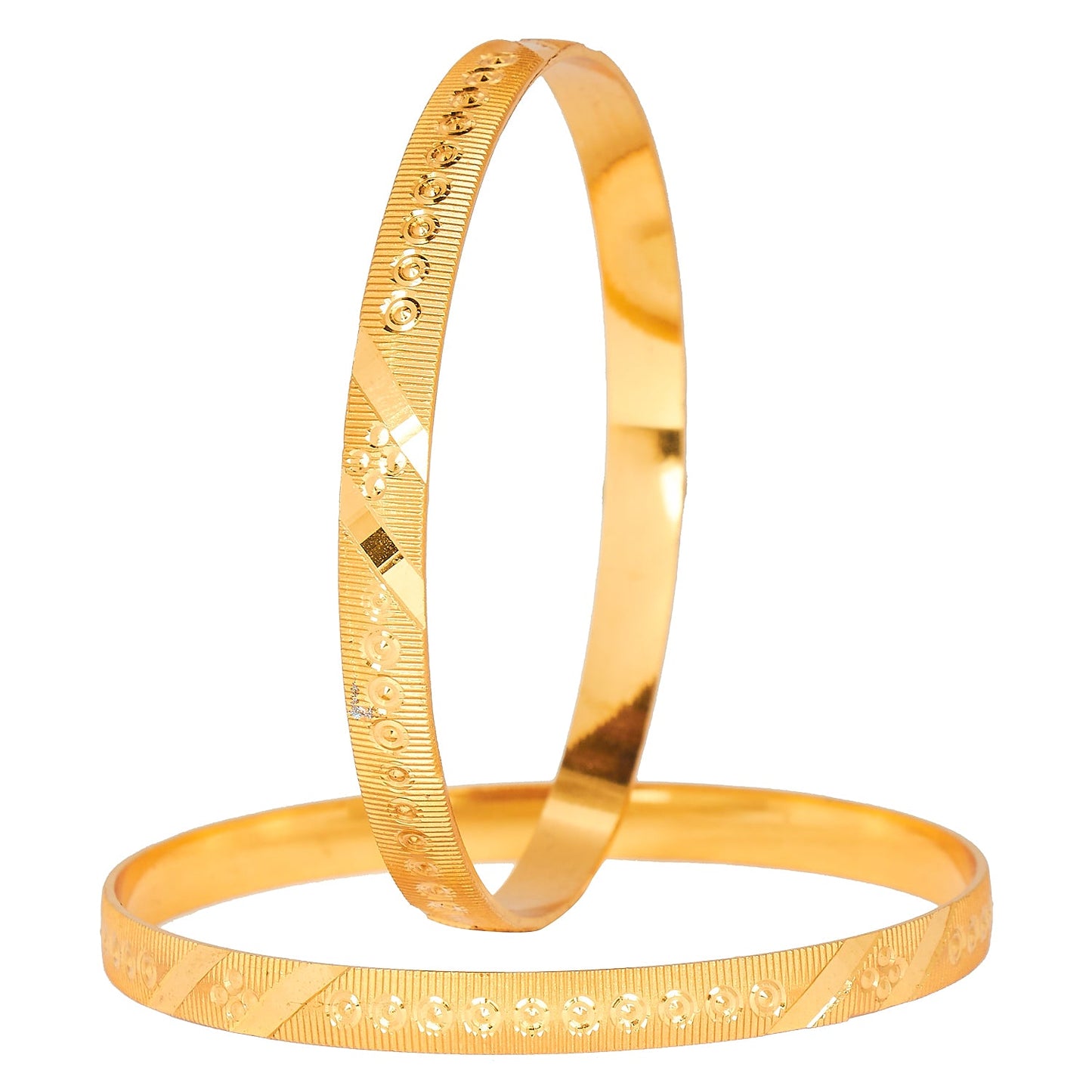 24K Fine Gold Plated Traditional Designer Bangles for Women (Pack of 4) SJ_3308