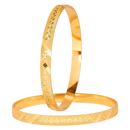 24K Fine Gold Plated Traditional Designer Bangles for Women (Pack of 4) SJ_3308