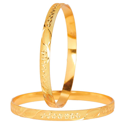 24K Fine Gold Plated Traditional Designer Bangles for Women (Pack of 4) SJ_3309