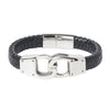Braided Designer Stainless Steel and Leather Bracelet for Men Boys and Women Unisex Black (SJ_3330)