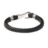 Braided Designer Stainless Steel and Leather Bracelet for Men Boys Black (SJ_3331)