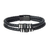 Braided Designer Stainless Steel and Leather Bracelet for Men Boys Black (SJ_3332)
