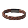Braided Designer Stainless Steel and Leather Bracelet for Men Boys  Brown (SJ_3334)