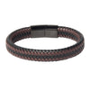Braided Designer Stainless Steel and Leather Bracelet for Men  Boys Brown (SJ_3335)