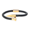 Braided Designer Stainless Steel and Leather Bracelet for Men, Boys and Women [Unisex] Black (SJ_3337_G)