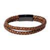 Braided Designer Stainless Steel and Leather Bracelet for Men Boys  Brown (SJ_3340)