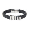 Braided Designer Stainless Steel and Leather Bracelet for Men, Boys Black (SJ_3342_S)