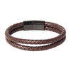 Braided Designer Stainless Steel and Leather Bracelet for Men, Boys Brown (SJ_3346_BR)