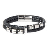 Braided Designer Stainless Steel and Leather Bracelet for Men, Boys Black (SJ_3347_S)