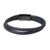 Braided Designer Stainless Steel and Leather Bracelet for Men, Boys Black (SJ_3351_BL)
