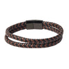 Braided Designer Stainless Steel and Leather Bracelet for Men, Boys Brown (SJ_3351_BR)