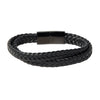 Braided Designer Stainless Steel and Leather Bracelet for Men, Boys Black (SJ_3354)