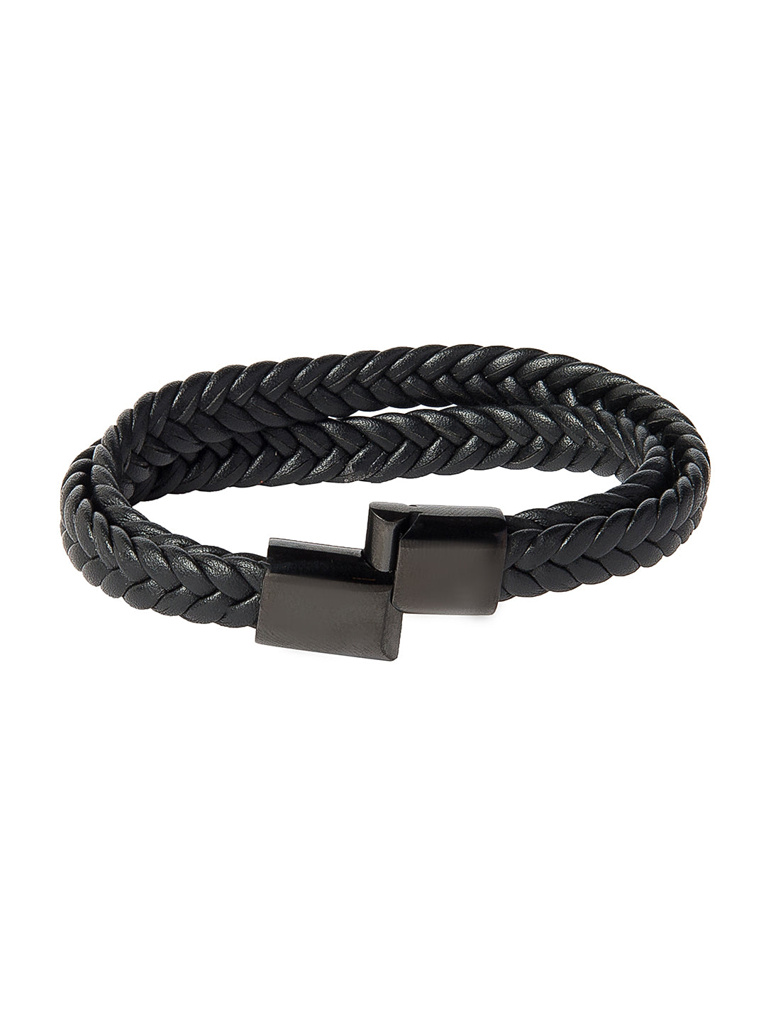 Buy Zumrut Black faux leather Bracelet for Men and Boys Online at Best  Prices in India - JioMart.